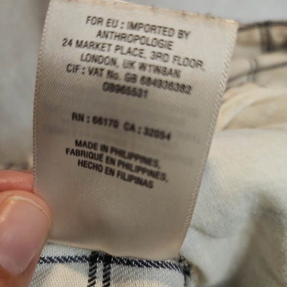 Anthropologie Plaid Linen Blend Cropped Pants Size US 4 - Picture 4 of 7